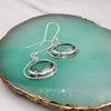 Exclusive Sterling Silver Double Oval Green Amethyst Earrings