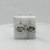 Load image into Gallery viewer, Exclusive Sterling Silver Double Oval Green Amethyst Earrings