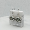 Exclusive Sterling Silver Double Oval Green Amethyst Earrings