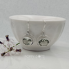 Exclusive Sterling Silver Double Oval Green Amethyst Earrings