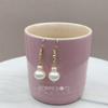 14ct Gold Plated Double Freshwater Pearl Earrings
