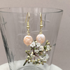 Gold Plated Freshwater Peach Coin Pearl earrings