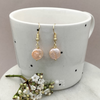 Gold Plated Freshwater Peach Coin Pearl earrings