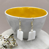 Load image into Gallery viewer, 14ct Gold Plated Freshwater Pearl and Rectangular Shell Earrings