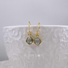 Sterling Silver Gold Plated Green Amethyst Square Earrings