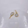 Sterling Silver Gold Plated Moonstone Oval Earrings