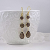 Sterling Silver Gold Plated Smoky Quartz Drop Earrings