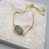 Stainless Steel Gold Plated Labradorite Bracelet