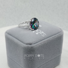 Luxurious Sterling Silver Round Mystic Topaz Ring