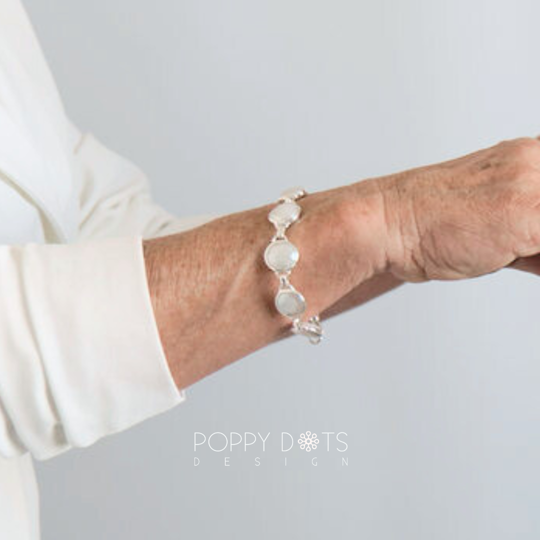 Luxurious Sterling Silver Coin Pearl Bracelet