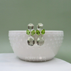 Superlux Sterling Silver Teardrop Green Amethyst and Peridot Cluster Stud Earrings