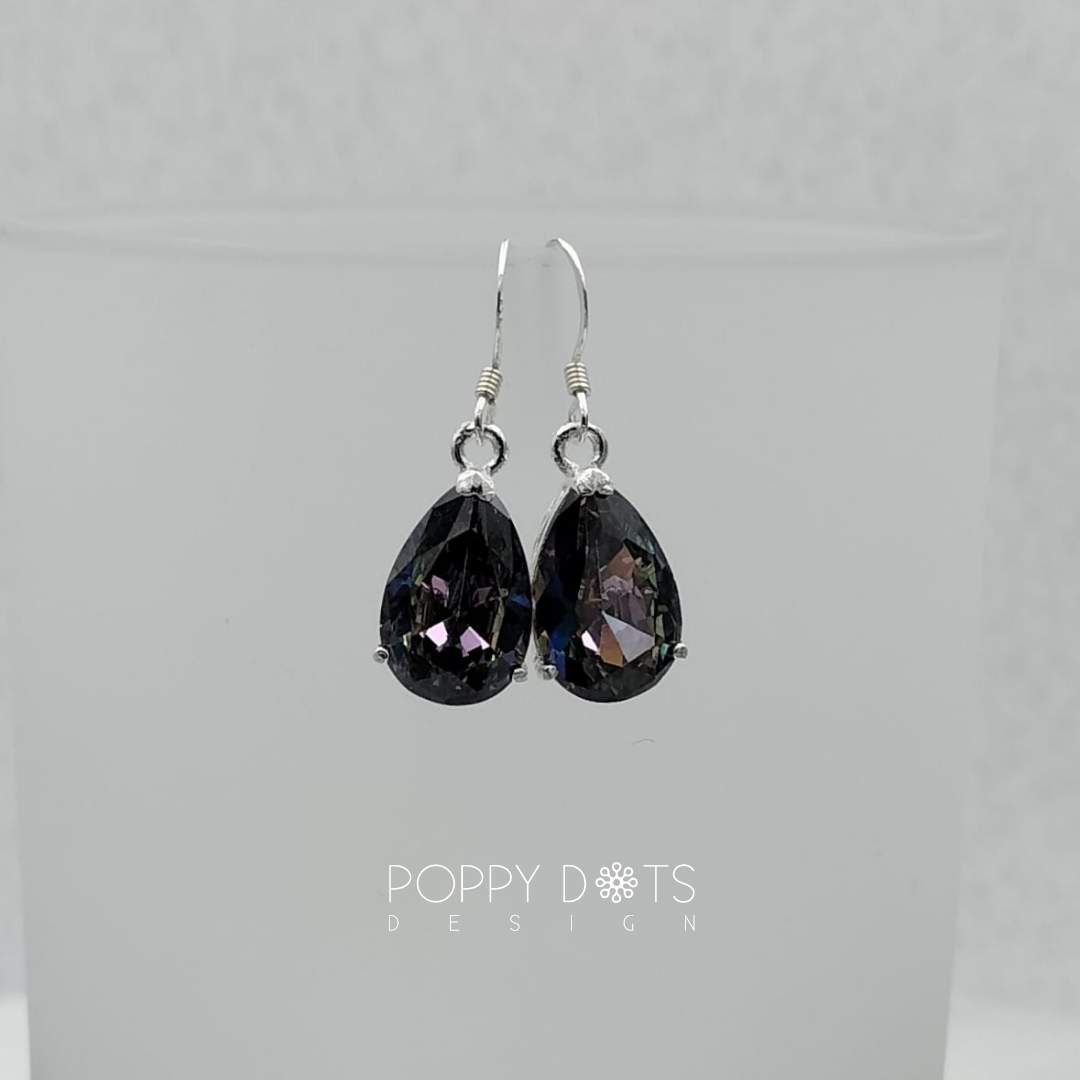 Luxurious Sterling Silver Mystic Topaz Teardrop Earrings