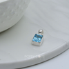 Sterling Silver Rectangular Blue Topaz Pendant