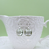 Sterling Silver Luxurious Square Green Amethyst Earrings