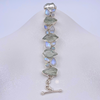 Deluxe Sterling Silver Moonstone and rough Green Amethyst Bracelet