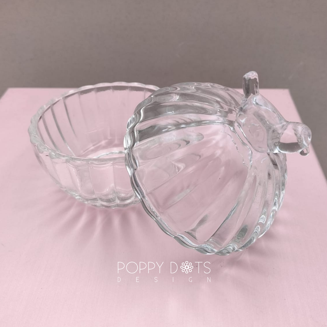Round Glass Birdy Container