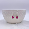 Sterling Silver Rubellite Teardrop Earrings