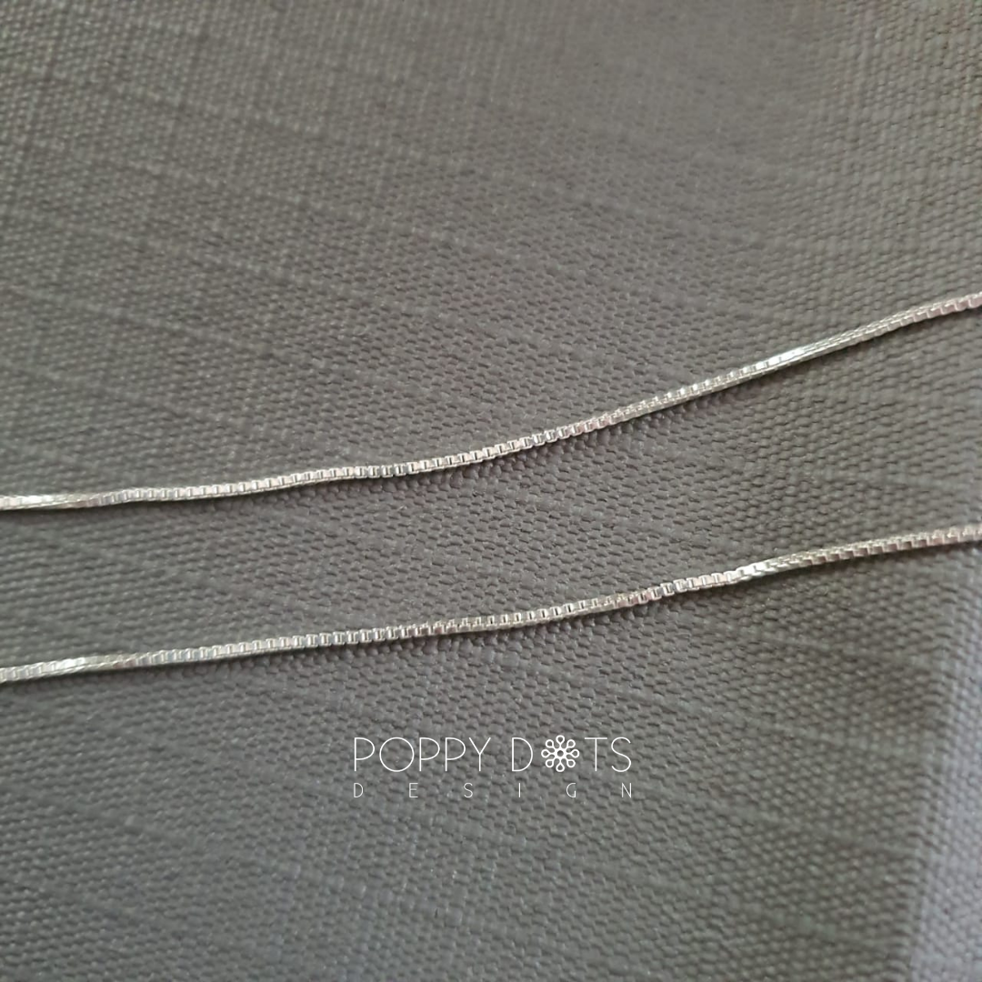 Sterling Silver 42 cm cube chain