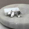 Load image into Gallery viewer, Steling Silver Oxidised Nasturtium Earrings Studs