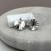 Steling Silver Oxidised Nasturtium Earrings Studs