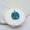 Sterling Silver Square Copper Turquoise Pendant
