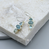 Exclusive Sterling Silver Blue Topaz and Blue Onyx Earrings