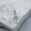 Exclusive Sterling Silver Blue Topaz and Blue Onyx Pendant