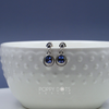 Sterling Silver Double Oval Tanzanite Stud Earrings