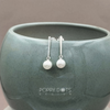 Sterling Silver Pearl Bead Drop Studs