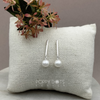 Sterling Silver Pearl Bead Drop Studs