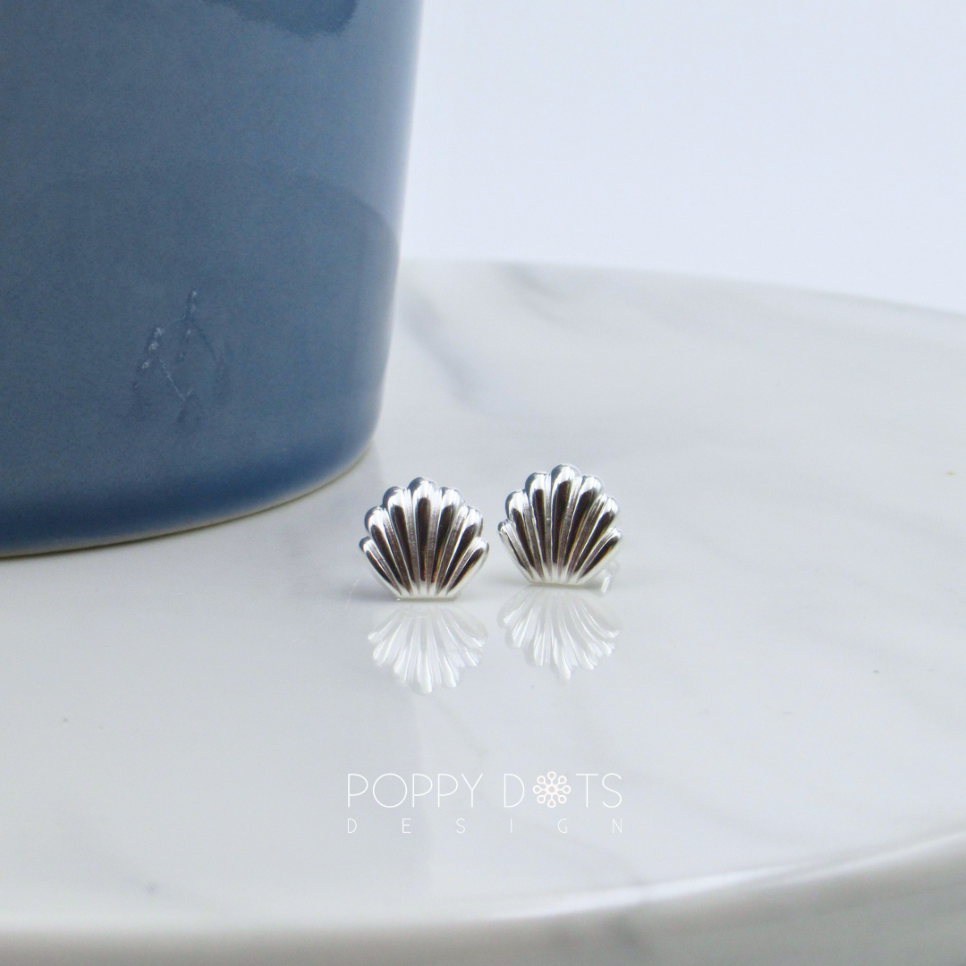 Sterling Silver Shell Studs