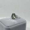 Sterling Silver Antique Oval Green Amethyst Ring