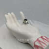 Sterling Silver Antique Oval Green Amethyst Ring