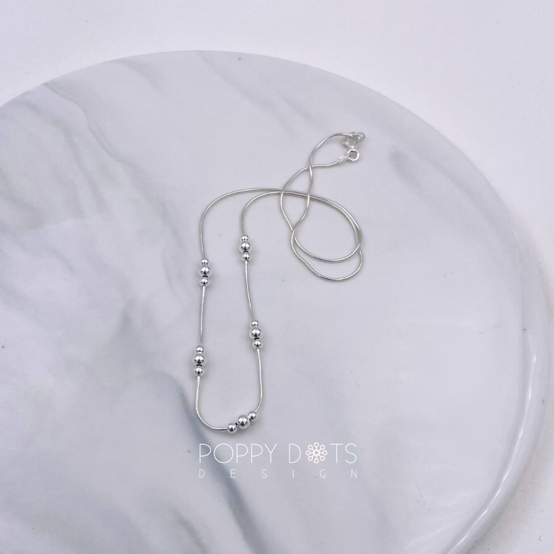 Sterling Silver Ball Necklace Chain (45cm)