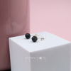 Sterling Silver Sparkly Black Zirconia Ball Studs