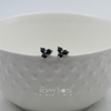 Sterling Silver Black Zirconia Clover Studs