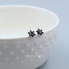 Sterling Silver Black Daisy Zirconia Studs