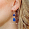 Sterling Silver Double Blue Sapphire Earrings