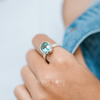 Luxurious Sterling Silver Oval Blue Topaz Ring