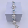 Freshwater Pearl and Blue Topaz Bracelet set in Sterling Silver