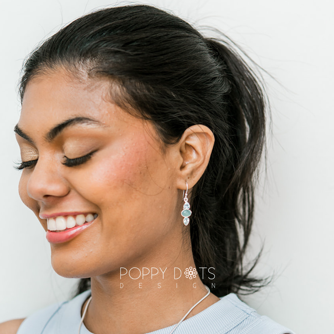 Luxurious Sterling Silver Blue Topaz Earrings and Pendant Set