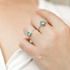 Sterling Silver Split Band Blue Topaz Trillion Ring