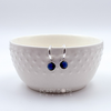 Sterling Silver Pretty Woman Round Navy blue Zirconia Earrings
