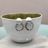Sterling Silver Brushed and Hammered Double Circle Studs