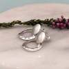Sterling Silver Brushed and Hammered Double Circle Studs