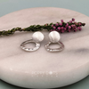 Sterling Silver Brushed and Hammered Double Circle Studs