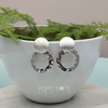 Sterling Silver Brushed and Hammered Double Circle Studs