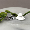Load image into Gallery viewer, Sterling Silver Brushed and Hammered Fan Studs