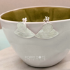 Sterling Silver Brushed and Hammered Fan Studs