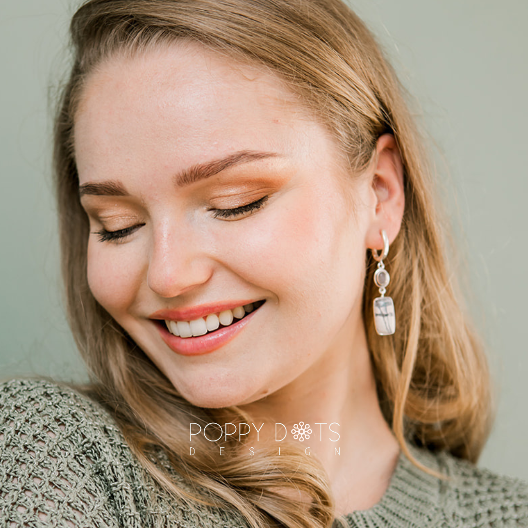Luxurious Sterling Silver Butterfly Jasper Earrings and Ring Set